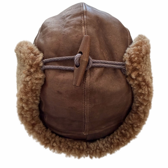 Vintage Seifter Trapper Hat Leather Shearling Brown Aviator Seifter Assoc Inc - Picture 9 of 14